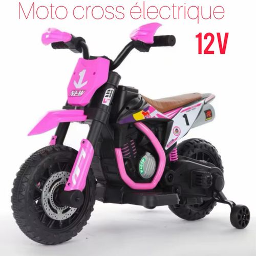 Moto Cross Électrique 12V pour Enfant – Design Sport & Sécurit - 3-6 ans