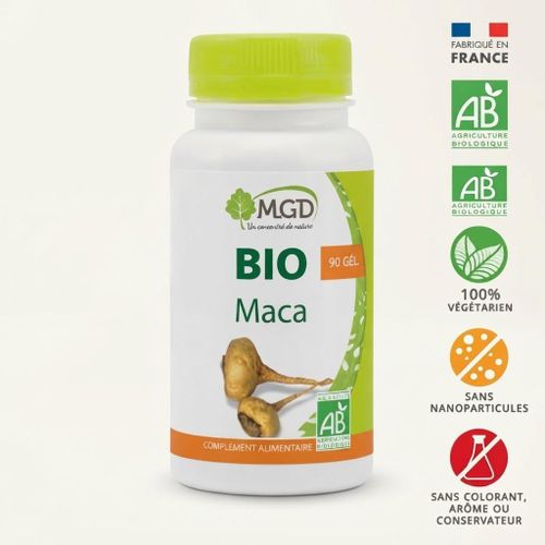 Bio Maca Complément Alimentaire – Certifié Agriculture Biologique (90 Gélules / Poids net : 38,34 g)