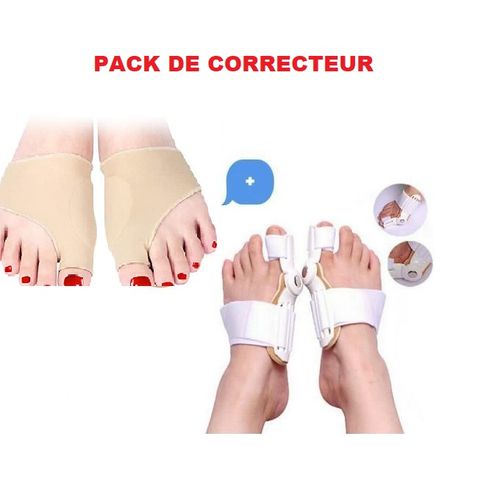 Pack 2 Correcteurs Hallux Valgus + 2 correcteurs silicone demi pied.