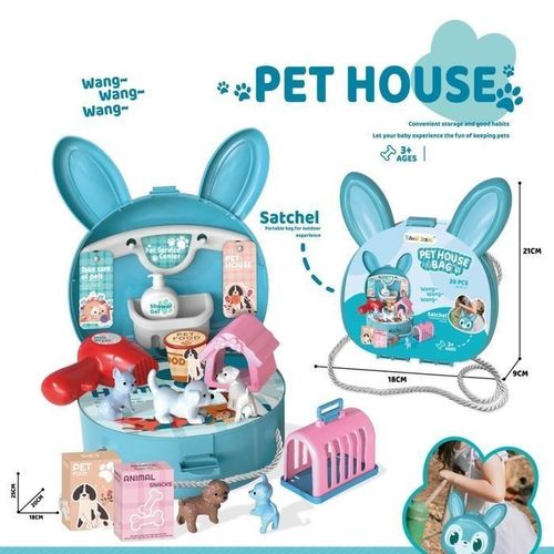 Pet House Hand Bag – sac Mallette de jeu animaux 20 pièces