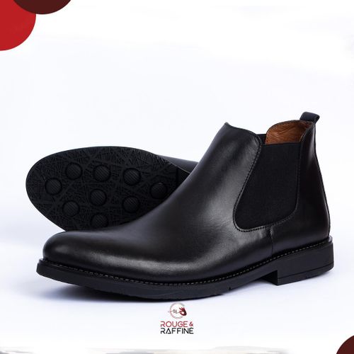 Chaussure Bottines Chelsea Homme en Cuir - Noir