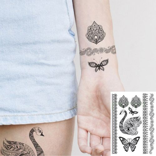 Tatouage Temporaire Imperméable Petit Papillon grand papillon pour hommes et femmes
