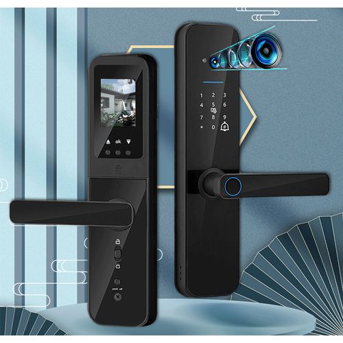 Serrure de porte intelligente carte mot de passe code Camera wifi