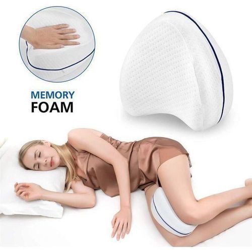 Oreiller Jambes Orthopédique. Coussin Ergonomique Releve-Jambes. Coussin Genoux pour Dormir Sur le côté avec Memoire Forme pour Soulagement de Douleur au Dos, Hanches, Sciatique et Articulaires