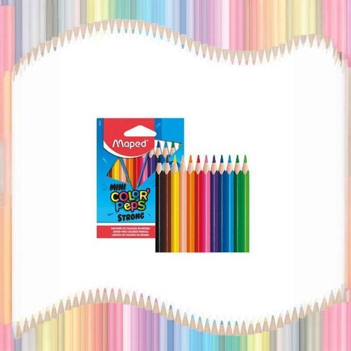 Mini crayons de couleur Maped - Mini Color'Peps Strong - 12 couleurs