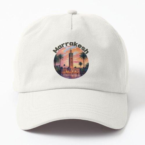 Sunset View of Marrakesh Koutoubia Mosque Casquette blanc avec design unique