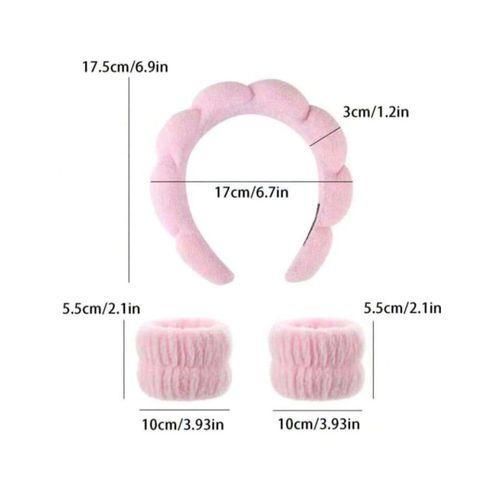 Bandeau de spa pour femmes pour le lavage du visage,bandeau en tissu,épais, antidérapant, accessoire de cheveux mignonu éponge doux pour se préparer, coiffure,