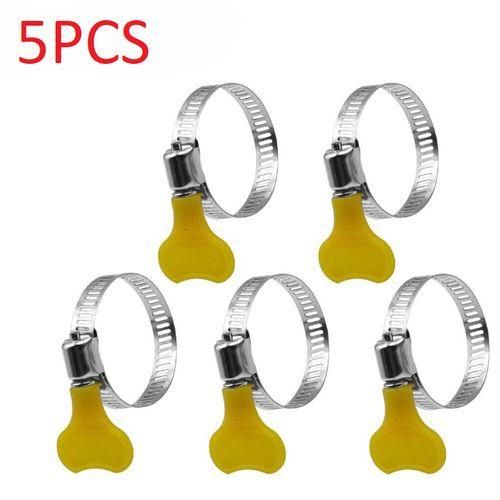 Ensemble de 5 pinces à tuyau acier inoxydable et poignées en plastique