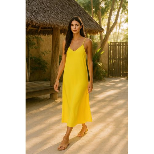Robe Large À Bretelles Jaune - R4766-B-E25