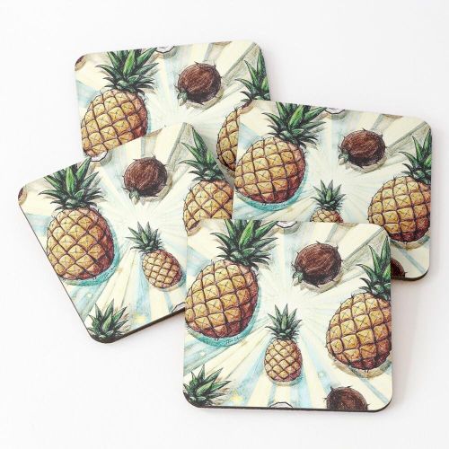 4 Dessous de Verre Explosion tropicale sous tasse unique