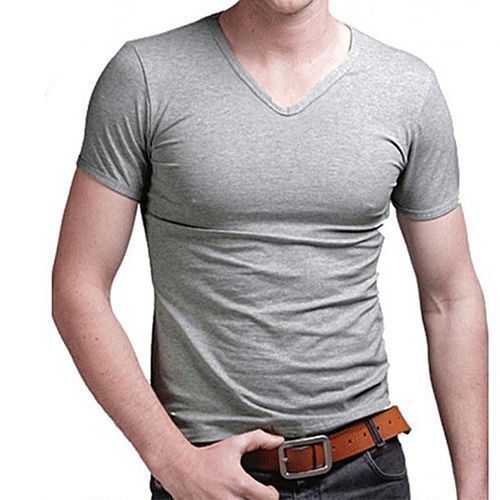 T-shirt col V à demis manches