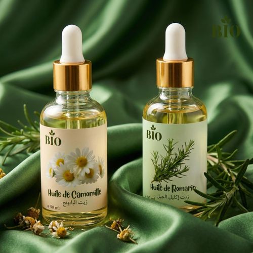 Huile de Camomille 50 ml et Huile de Romarin 50 ml cosmétique naturel qualité premium
