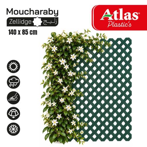 Treillis de séparation Mamouny Zellige Vert – 140 × 85 cm