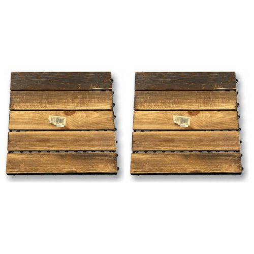 Lot de 2 - Dalle En Bois - Revêtement de Sol Extérieur - Pour Terrasse et Balcon - Aspect Naturel