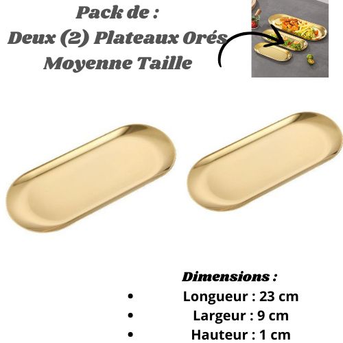 2 Pièces Présentoir et Plats à Gâteau Ovales Multifonction : 23x9cm, Fêtes et Desserts