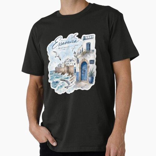 Sticker Essaouira Maroc Ville Côtière Vintage T-shirt classique