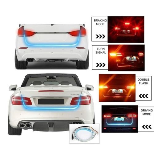 Feu de coffre/de hayon à LED bleu glacier et rouge de 120cm avec clignotants latéraux et feu stop