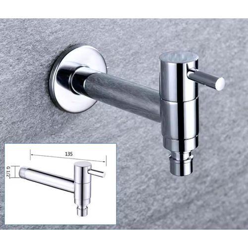 robinet cuisine froid mural en inox pour évier lavabo cuisine