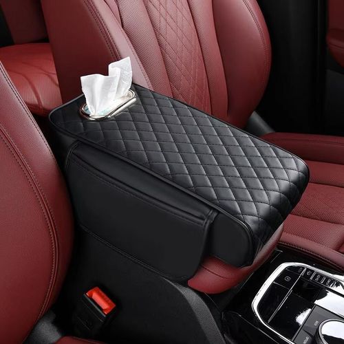 Housse d'accoudoir de voiture avec boîte à mouchoirs intégrée – Protection et confort