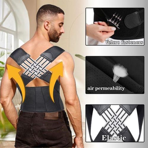 Correcteur de Posture de Dos pour Femme et Homme, Redresse Dos Soutien épaules Et Cou