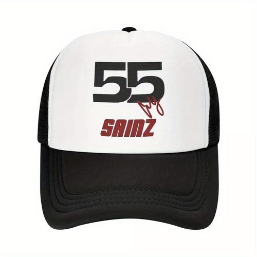 Casquette Carlos Sainz Jr F1 Dark Cap Mode Décontractée en Maille Ajustable Unisexe Hip Hop Été Polychromatique