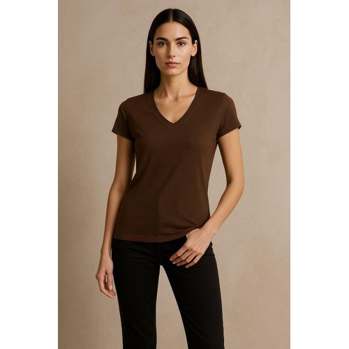 T-Shirt Basique Brun - TOP2722E25