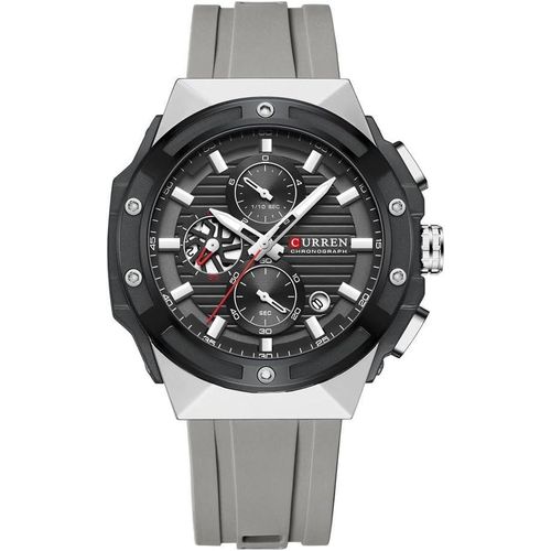 Montre de sport de luxe étanche à quartz à design carré lumineux Curren montre à quartz analogique avec bracelet en silicone, montre de sport