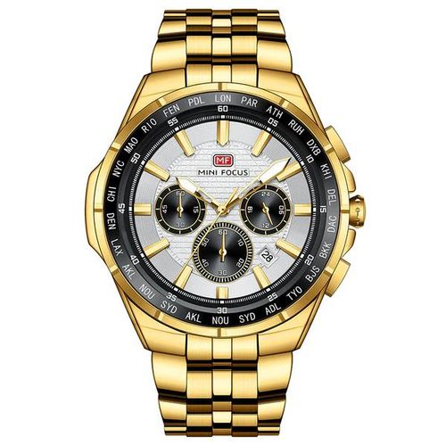 Montre Homme Multifonction Chronographe Étanche – Bracelet Acier Inoxydable – Design Sport & Élégant