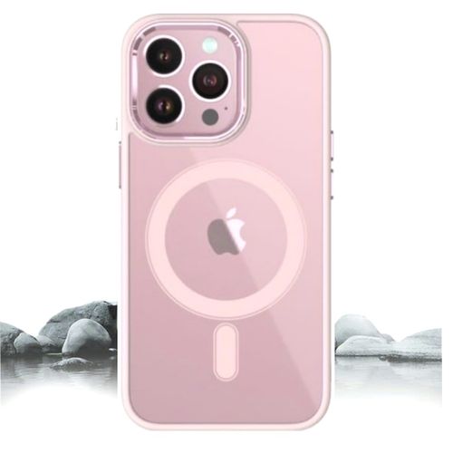 pochette IPhone 12 pro Max silicone transparent Super MagSafe Rose