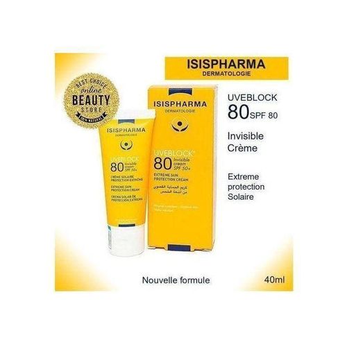 Crème Solaire SPF80 40ml Uveblock Ecran Invisible Protection Extrême