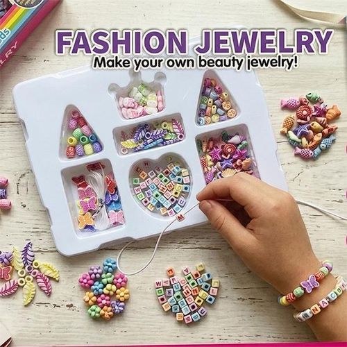 عدة صنع الإكسسوارات للأطفال – خرز ملون DIY – أساور، عقود، أقراط