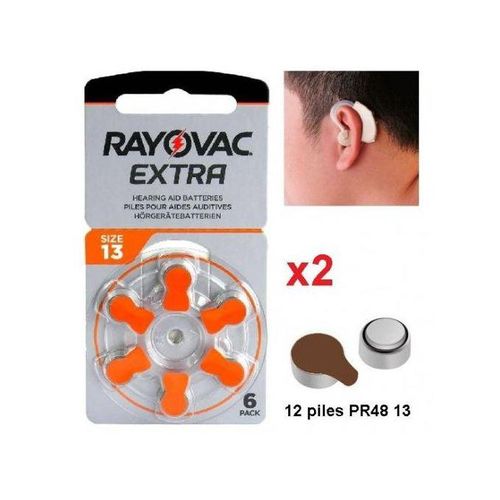 Extra Hearing Aid Batterie //Aide Auditive 1.45v Size 13 PR48 // 12 Piles