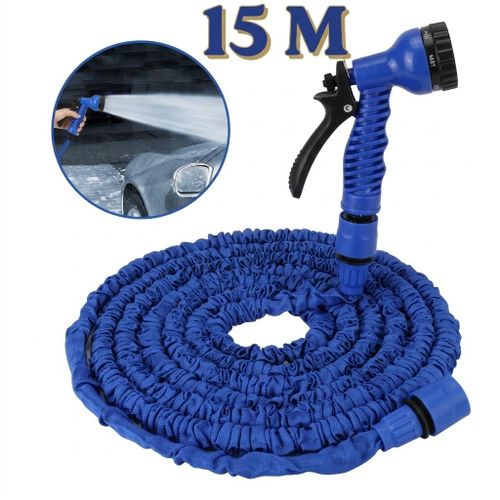 Tuyau Jardin Extensible 15M avec Pistolet d’Arrosage Réglable