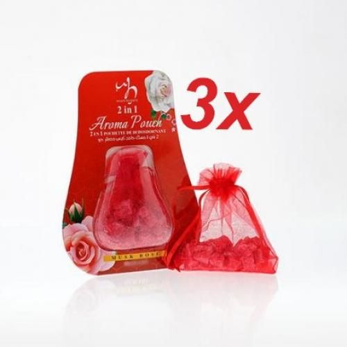 X3 Musk Désodorisant et Déodorant Aroma 2 en 1 Parfum Rose boisé