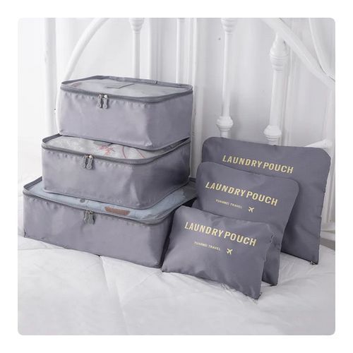 مجموعة حقائب مضادة للماء لتخزين الملابس للسفر مكونة من 6 قطع، أكياس محمولة لتنظيم الأحذية والملابس ومنتجات التجميل للسفر والتخييم في الهواء الطلق