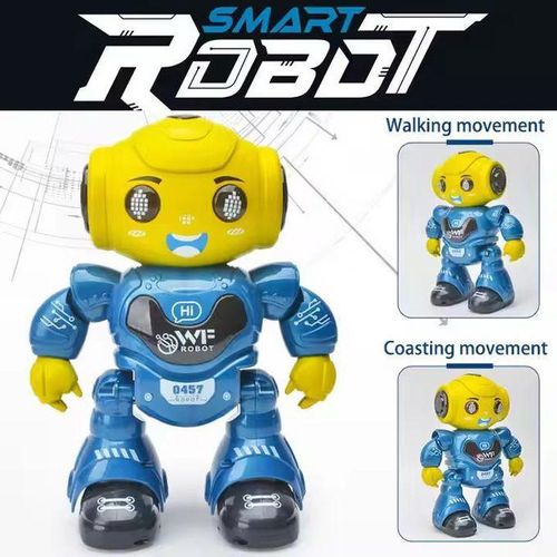 Smart Robot télécommandé - Robot intelligent avec télécommande et lumières LED - tête Jaune