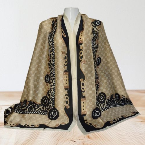 Hijab Châle en Satin de soie imprimé de haute qualité