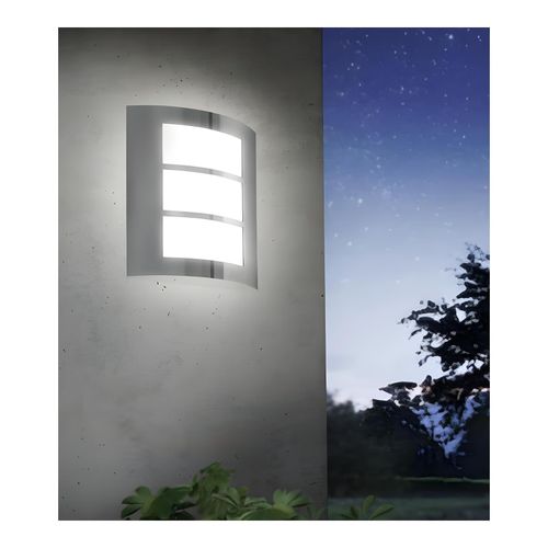Applique Murale Extérieure - Design Moderne Incurvé - Éclairage de Jardin et Façade - Finition Métal Brossé