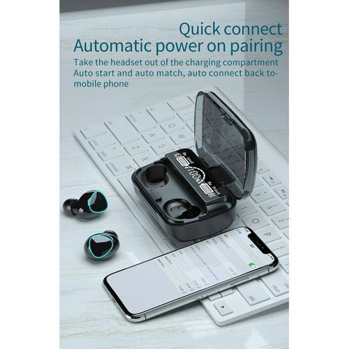 M10 Écouteurs sans fil Bluetooth M10 TWS V5.1 9D stéréo, oreillettes de Sport étanches,