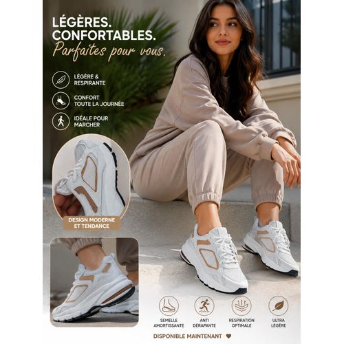 Espadrilles Mode Femmes - Chaussures De Sport Chic & Confort - Beige