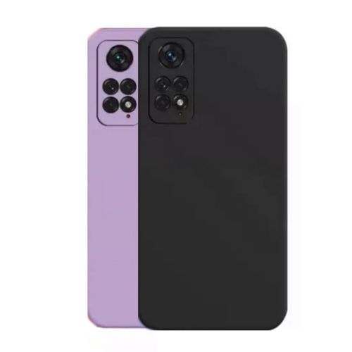 2 Pochette silicone pour Xiaomi redmi Note 11 4G Noir et Mauve