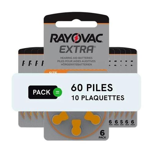 Piles auditives 13 - Lot de 60 piles