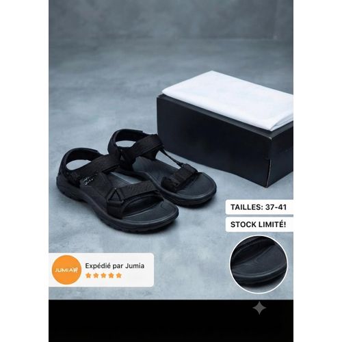 Sandales de Sport Homme / Unisexe - Style Trekking & Randonnée - Noires