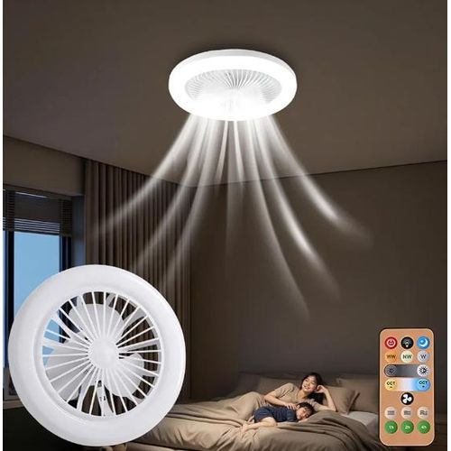 Lampe LED avec ventilateur et télécommande, ventilateur de plafond