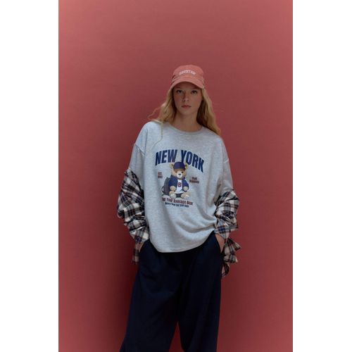 T-shirt oversize imprimé épais à col rond