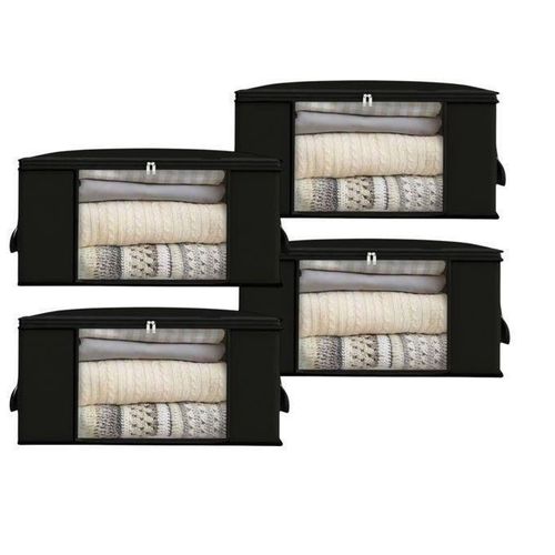 Sacs de rangement - Non spécifié - Pack de 4 - Grande capacité - Fenêtre transparente - Polypropylène non-tissé