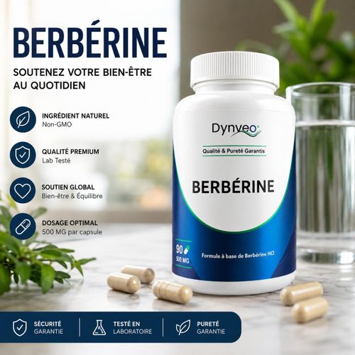Berbérine Pure concentrée à 98% - Extraite de Berberis Aristata - 90 gélules de 500 mg - Glycémie & Cholestérol régulés - Haut grade de Berberine Stabilisée Hcl - Sans Additifs & Vegan