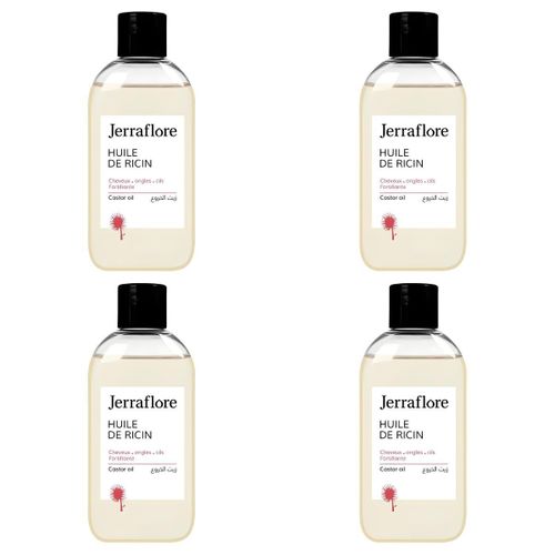 Lot de 4 - Huile de Ricin Fortifiante - Cheveux, Ongles et Cils - Soin Naturel - 50 ML