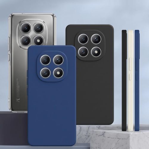 Pack 3 Pochette pour XIAOMI Redmi Note 14 Pro Plus 5G silicone : Transparente / noir /bleu