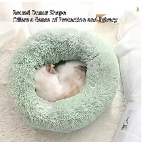 Nid Douillet Rond 35 cm pour Chaton et Petit Chien – Lit Chaud et Moelleux